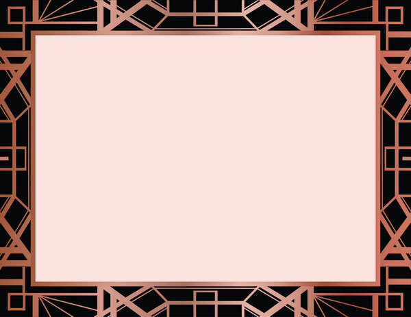 Geometric Rose Gold Gatsby Art Deco Style Frame Design
