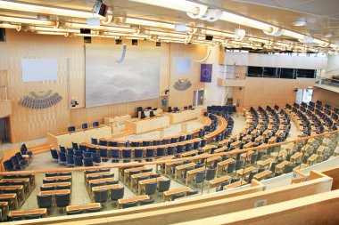 Stockholm, İsveç - 2018 09 30: Stockholm Parlamentosu iç İsveç'te