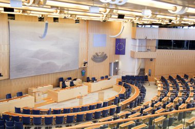 Stockholm, İsveç - 2018 09 30: Stockholm Parlamentosu iç İsveç'te