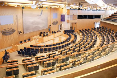 Stockholm, İsveç - 2018 09 30: Stockholm Parlamentosu iç İsveç'te