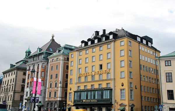 Stockholm Parlament Švédsko 2018 Ulice Stockholmu Hotelem — Stock fotografie