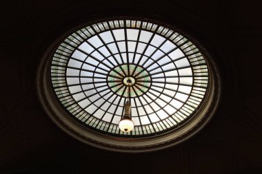 Stockholm, Parlamento, İsveç - 09 30 2018: Satıyor mozaik vitray cam daire