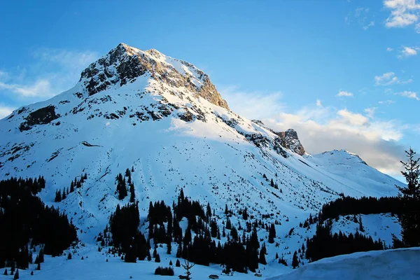 Blue Winter Mountain Lech Austria — Stock Photo, Image