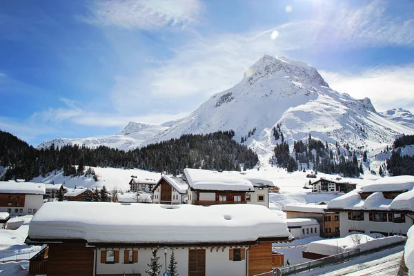 View Alpine Ski Village Lech Austria — Stock Photo, Image