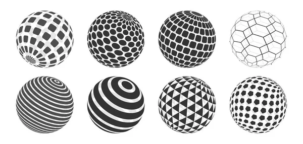 Сферный Векторный Набор Глобусов — стоковый вектор