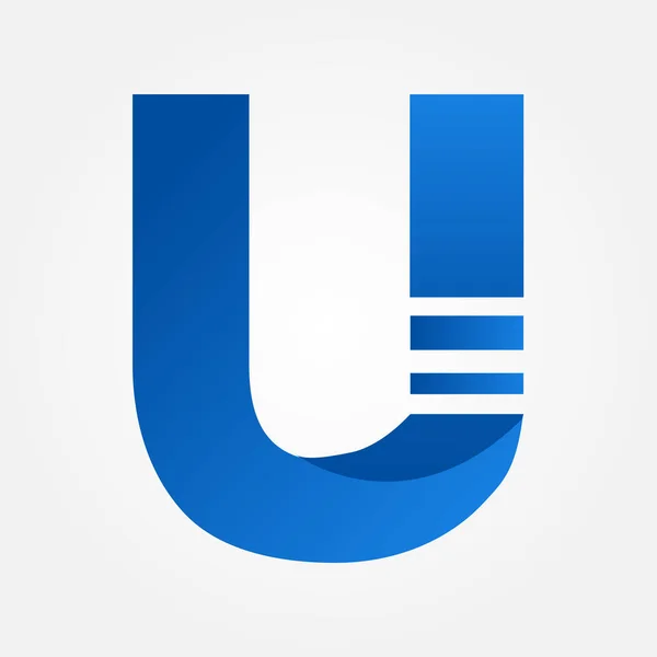 Logotipo de fuente moderna U Letter — Vector de stock