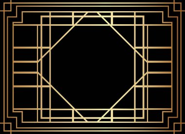 Geometrik Gatsby Art Deco stil sınır çerçeve tasarımı