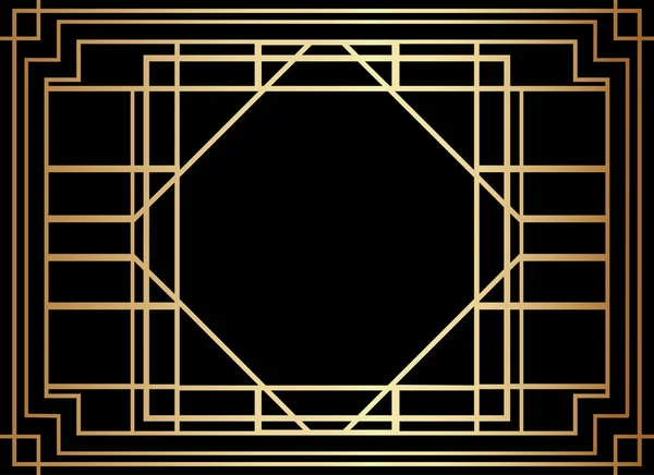 Desain Perbatasan Gaya Gatsby Geometrik Deko - Stok Vektor