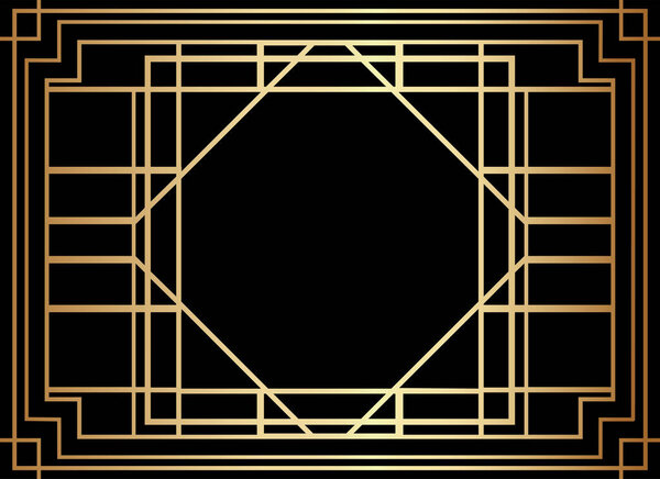 Geometric Gatsby Art Deco Style Border Frame Design