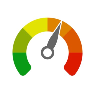 Ölçer Ölçeği Ölçü Hız Göstergesi Simgesi Yeşilden Kırmızı Yalıtılmış'a 
