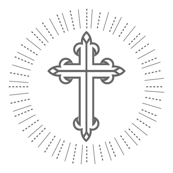 Sainte Croix Illustration chrétienne et orthodoxe sur fond blanc — Image vectorielle