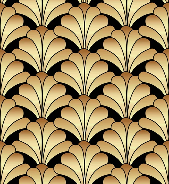 Geométrica Floral Gatsby Art Deco sem costura padrão fundo Des — Vetor de Stock