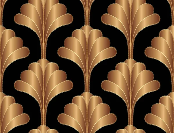 Geométrica Floral Gatsby Art Deco sem costura padrão fundo Des —  Vetores de Stock