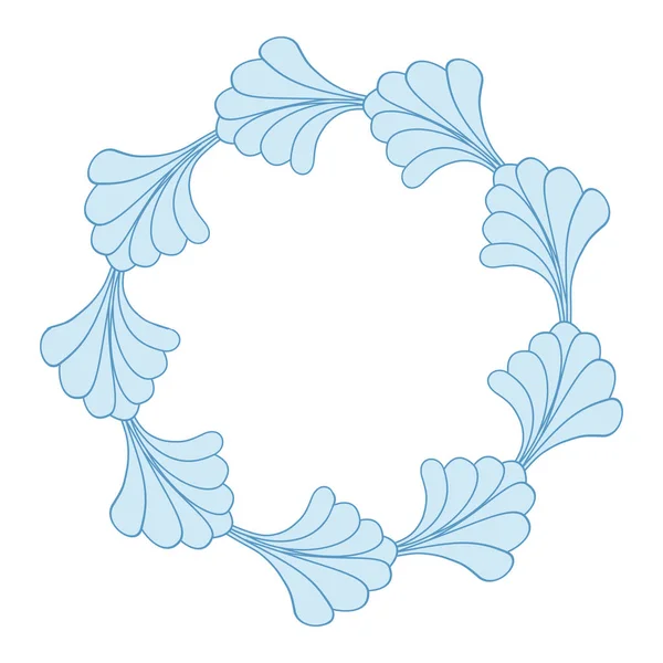 Niebieski kwiatowy ramka obramowanie izolowane na białym tle — Wektor stockowy