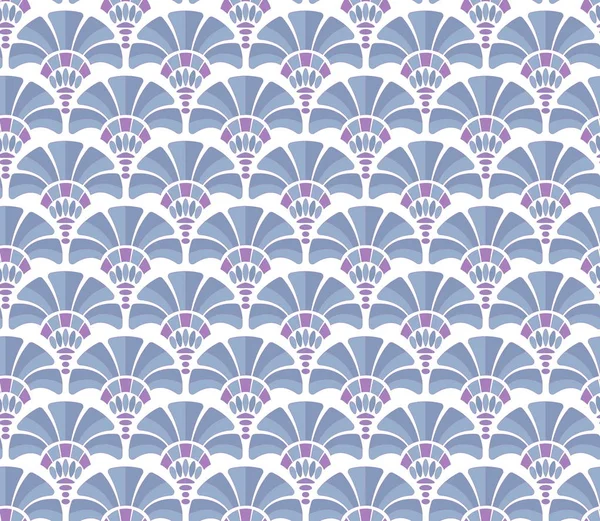 Diseño geométrico del patrón de tela de Gatsby Art Deco en Blu blanco — Vector de stock