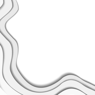 Beyaz gri ışık Banner kağıt Cut soyut background vecto ile