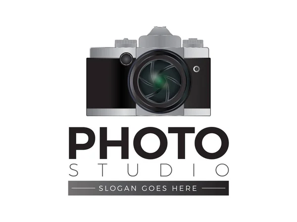 Logo de la cámara para fotógrafo o estudio fotográfico — Archivo Imágenes Vectoriales