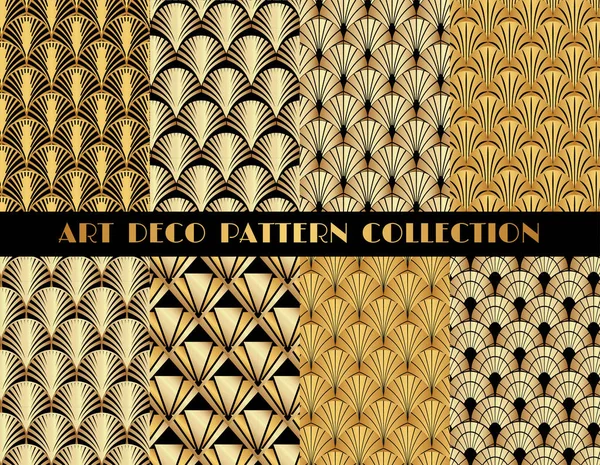 Ensemble de motifs géométriques Gatsby Art déco — Image vectorielle