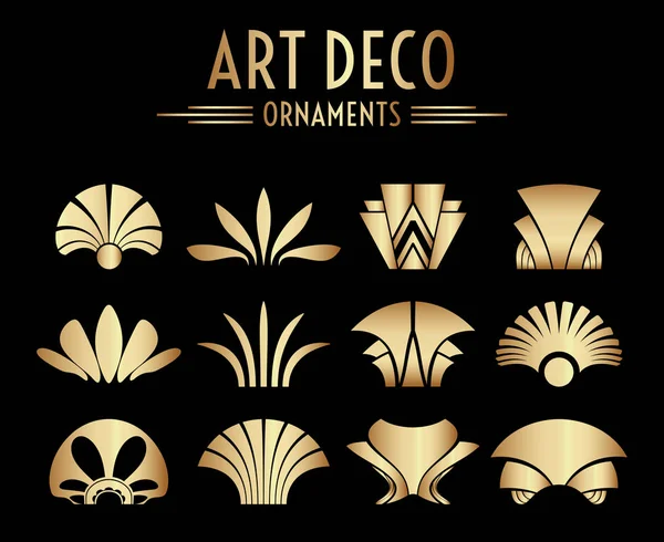 Sada návrhů Ornament geometrický Gatsby Art Deco — Stockový vektor