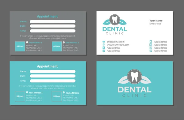 Set de plantillas de tarjeta de visita para dentistas — Vector de stock