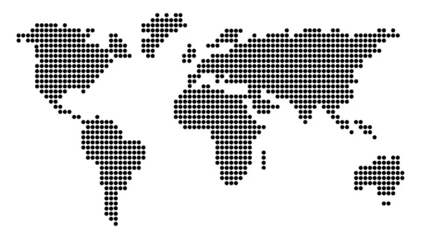 Gepunktete Weltkarte Vektor Illustration Design Mit Kreisen — Stockvektor