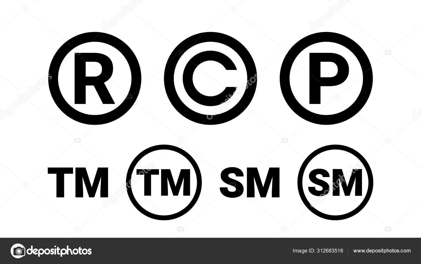 Marca Registrada Copyright Patente Servicio Icono Marca Conjunto Vector de  stock #312683518 de ©AngelaCini, image size:1600x1005