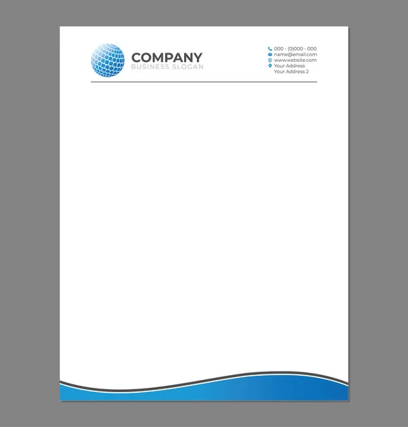 Modelo de papel timbrado em branco para impressão com logotipo da esfera — Vetor de Stock