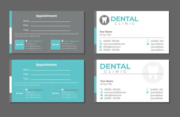 Tarjeta Visita Del Dentista Dental — Vector de stock