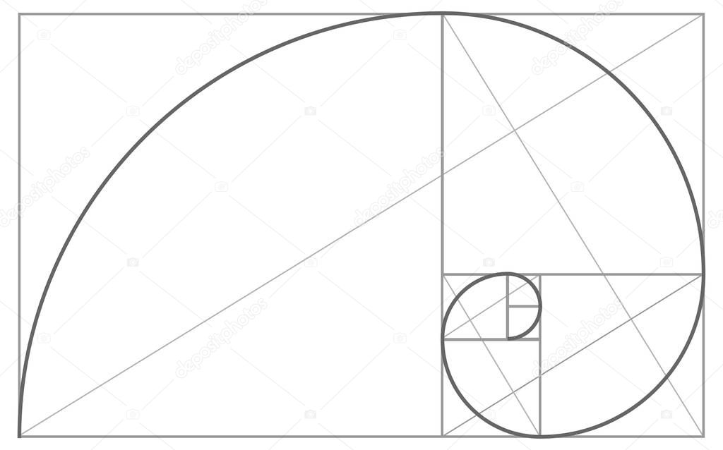 Fibonacci or Golden Ratio Background Illustration