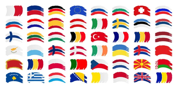 All Europe Flags Every European Flags Vector Set — Stock Vector