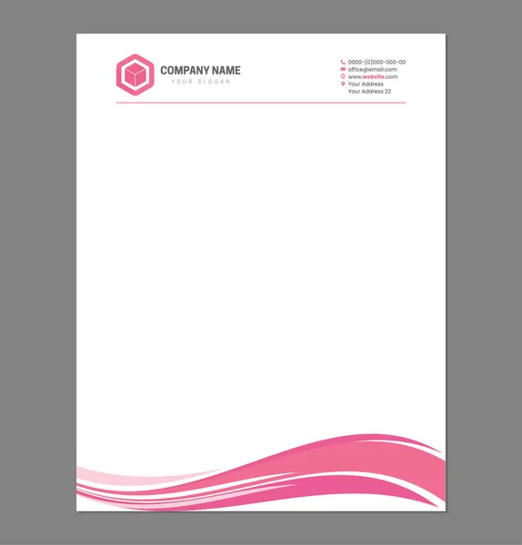 Modèle Papier Tête Féminin Rose Avec Logo Carré — Image vectorielle