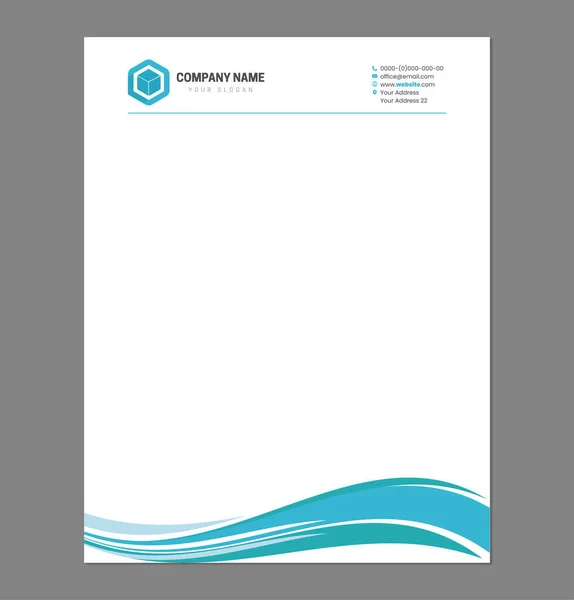 Modèle Papier Tête Bleu Pour Imprimer Avec Logo — Image vectorielle