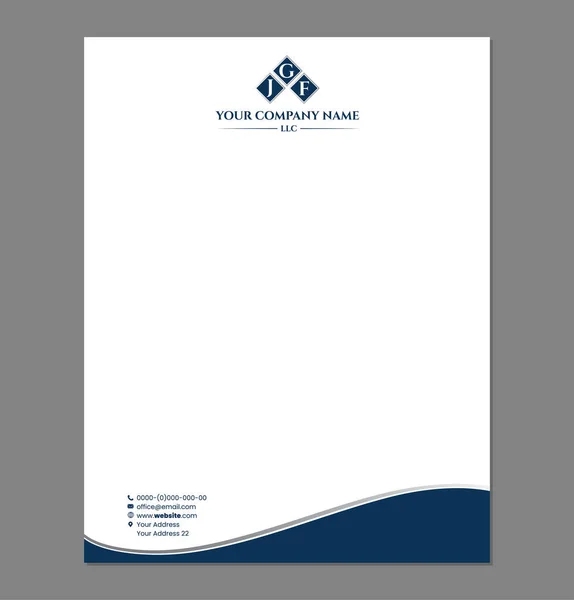Modèle Papier Tête Vierge Pour Impression Avec Logo — Image vectorielle
