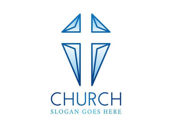 Negative Space Crhristian Cross  Church Logo