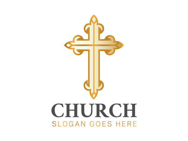 Elegant Christian Church Logo with Cross 