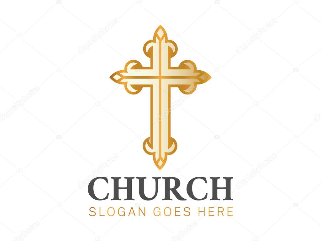 Elegant Christian Church Logo with Cross