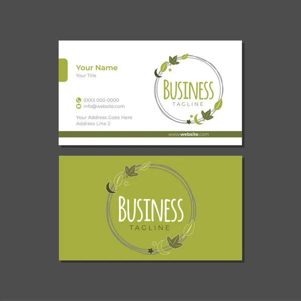 Natural Product Business Card Template Logo — Stock Vector