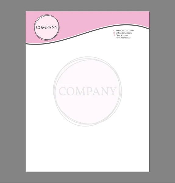Plantilla Membrete Femenina Para Imprimir Con Logotipo — Vector de stock