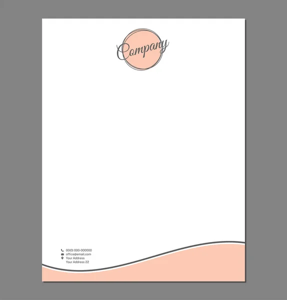 Templat Letterhead Feminine Untuk Cetak Dengan Logo - Stok Vektor