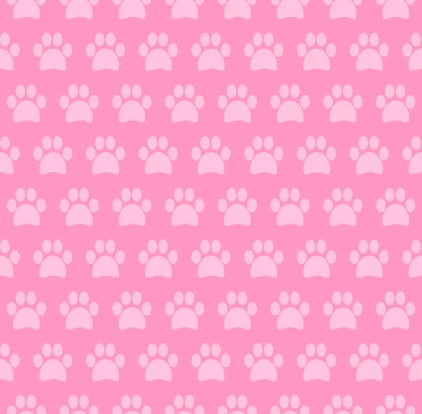 Pink Paw Seamless Pattern Design Background — Stock Vector