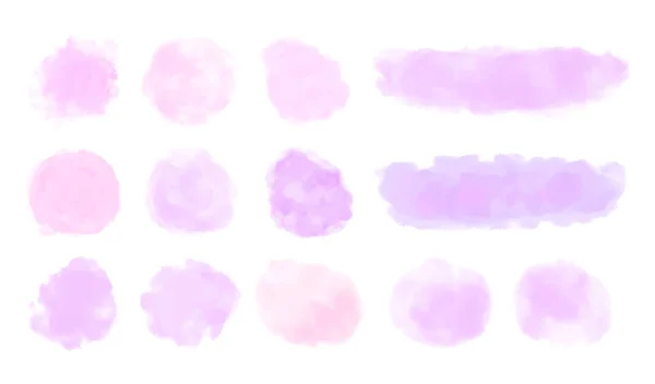 Σύνολο Εικονογράφησης Χρώματος Ροζ Ακουαρέλας — Διανυσματικό Αρχείο