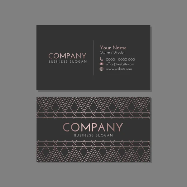 Dark Luxury Company Business Card Template — Stock Vector