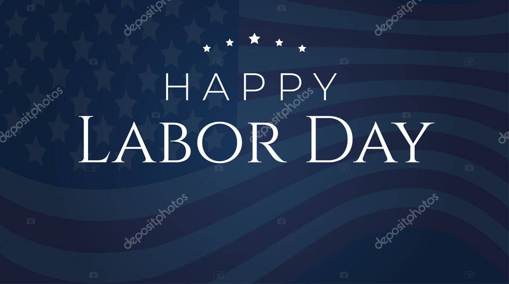 Dark Blue Happy Labor Day Background Illustration