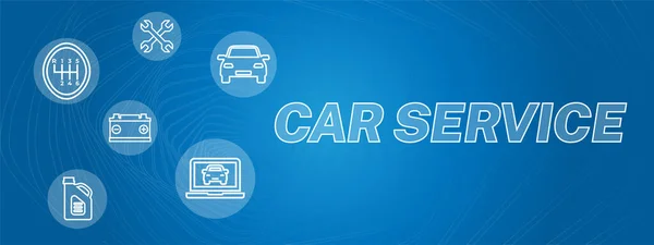 Blue Car Service Banner Background Design — Vetor de Stock