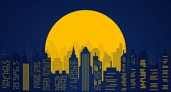 Night City Vagy Cityscape Illusztráció Háttér — Stock Vector