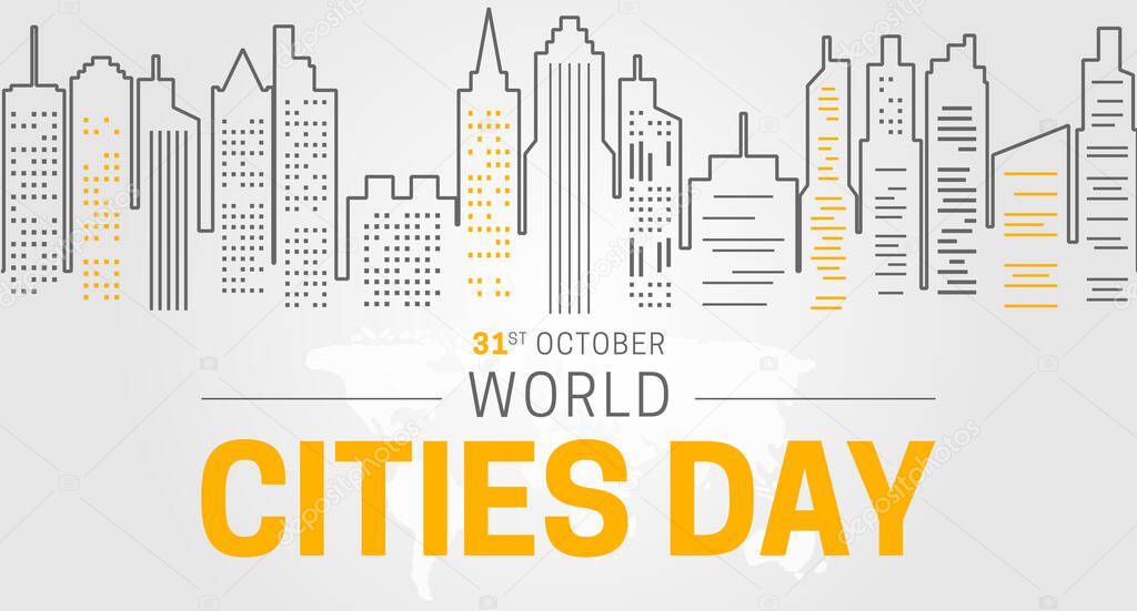 Gray World Cities Day Background Illustration