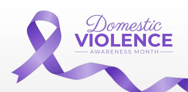 Mes Concientización Sobre Violencia Doméstica Fondo Banner — Vector de stock