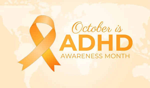 Ekim, ADHD Farkındalık Ay Arkaplan İllüstrasyonu