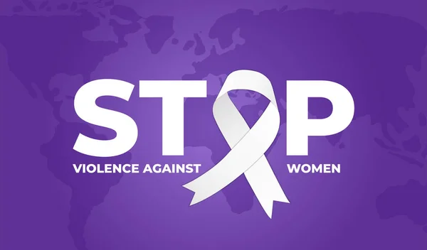 女性に対する暴力を止める パープルイラスト — ストックベクタ
