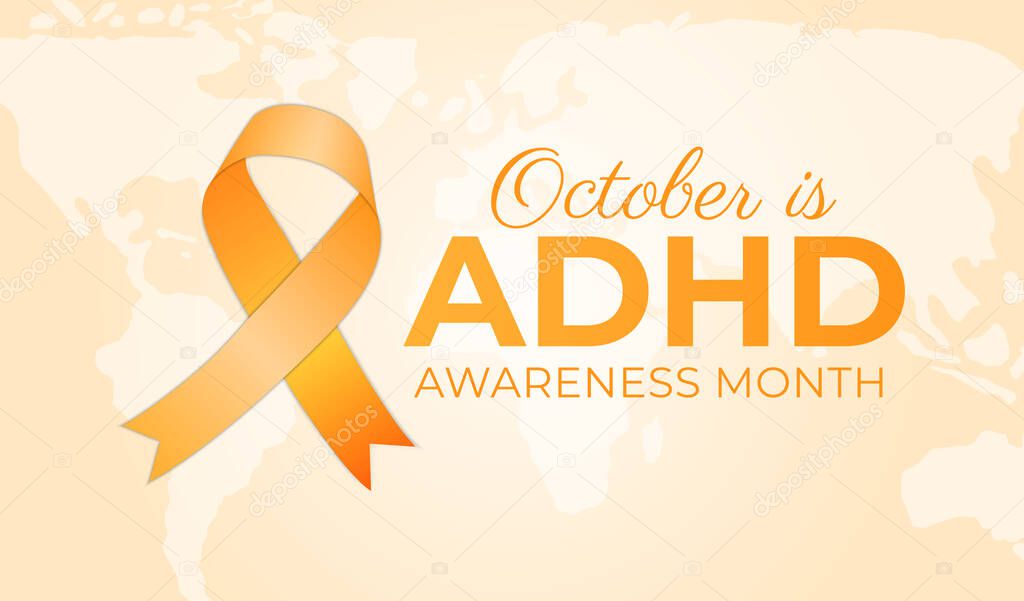 October is ADHD Awareness Month Background Illustration